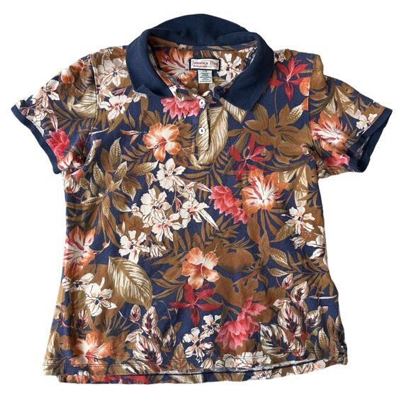 Jamaica Bay Tropical Hawaiian Polo Shirt L Large Women's Vintage - Picture 9 of 9